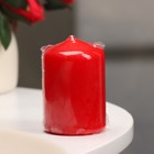 Свеча - цилиндр, 4х6 см, 9 ч, красный - Фото 3