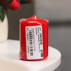 Свеча - цилиндр, 4х6 см, 9 ч, красный - Фото 4