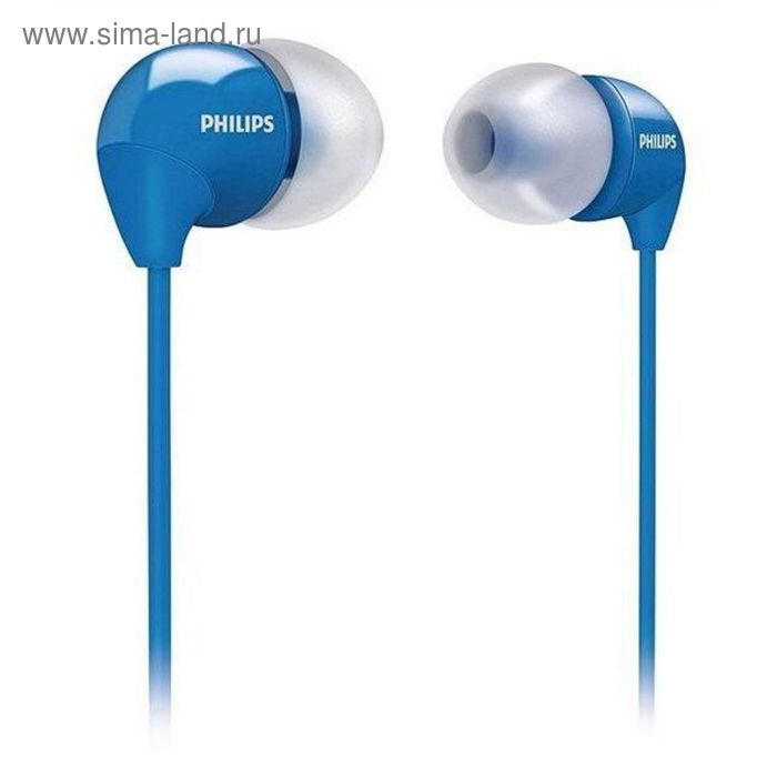 Наушники Philips SHE 3590BL, вкладыши, синие - Фото 1