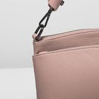 Сумка женская на молнии, 1 отдел с перегородкой, 2 наружных кармана, длинный ремень, цвет розовый - Фото 4