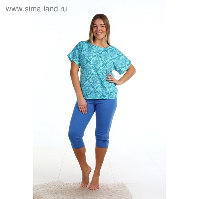 Комплект женский (футболка, бриджи), микс, размер 58 - Фото 1