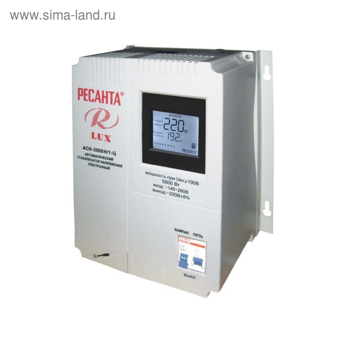 Стабилизатор напряжения однофазный Ресанта АСН-5000 Н/1-Ц Lux, 5000 ВА - Фото 1