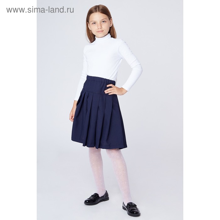 Юбка школьная для девочки, рост 158 см, цвет синий - Фото 1