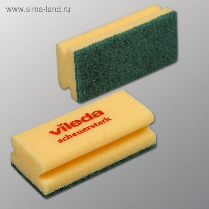 Губка для профессиональной уборки Vileda, зелёный абразив, 9,5 х 5,5 см - Фото 1