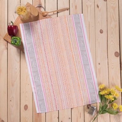 Полотенце DomoVita, 50×70 см, лён 45%, хлопок 55%, жаккард набивной 206 г/м², МИКС