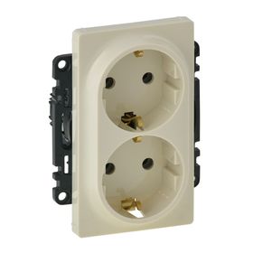 

Механизм розетки 2-м Legrand "Valena Life ", 16А, 250В, 2х2К+З, безвинт. зажим., сл. кость