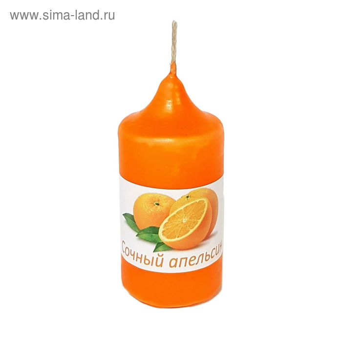 Свеча цилиндр ароматическая «АРОМА», апельсин, 8.5 х 4 см - Фото 1