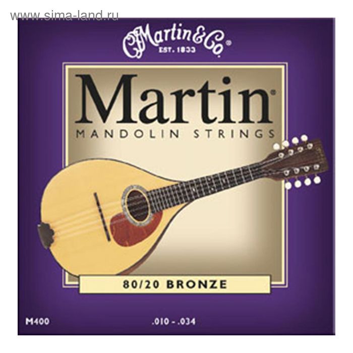 Струны для мандолины MARTIN & Co M400  VEGA, 8-стр, 80/20 бронза, 009-034 - Фото 1