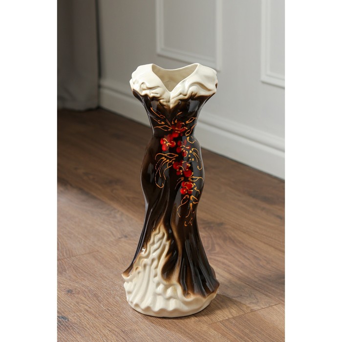 Ваза керамическая "Платье", напольная, цветы, 45 см, микс - Фото 1