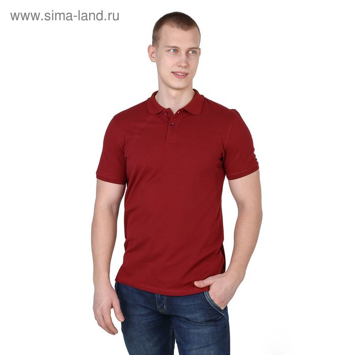 Рубашка-поло мужская М-5146 цвет бордовый, р-р 52 - Фото 1
