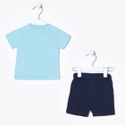 Комплект детский (футболка, шорты), рост 80 см, цвет голубой - Фото 3