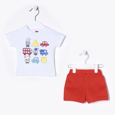 Комплект детский (футболка, шорты), рост 80 см, цвет белый