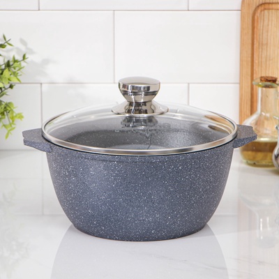 Кастрюля Мечта «Гранит», 3 л, антипригарное покрытие, литой алюминий, серая