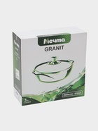 Жаровня Мечта «Гранит», 3 л, d=26 см, h=8 см, антипригарное покрытие, стеклянная крышка, серая - Фото 15