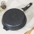 Сковорода «Гранит», d=24 см, пластиковая ручка, антипригарное покрытие, цвет серый - Фото 3