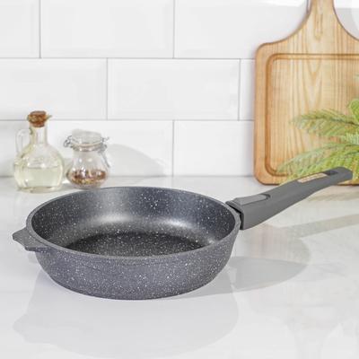 Сковорода Мечта «Гранит», d=24 см, съёмная ручка, антипригарное покрытие, алюминий, серая