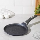 Сковорода блинная Мечта «Гранит», d=22 см, пластиковая ручка, антипригарное покрытие, серая - Фото 1