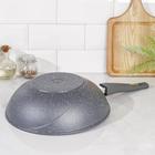 Сковорода - Вок Мечта «Гранит», d=28 см, h=9 см, съёмная ручка, антипригарное покрытие, литой алюминий, серая - Фото 3