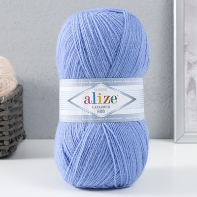 Пряжа "Lanagold 800" 49% шерсть, 51% акрил 730м/100гр (40 голубой)