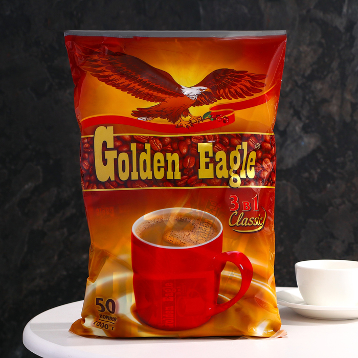 Растворимый кофейный напиток 3 в 1 «Golden Eagle Classic», 20г х 50 чашек