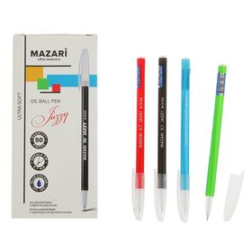 Ручка шариковая Mazari Jazzy Ultra Soft, 0.7 мм, синяя, корпус МИКС