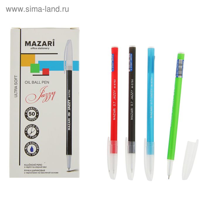 Ручка шариковая Mazari Jazzy Ultra Soft, 0.7 мм, синяя, корпус МИКС - Фото 1