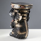 Подставка декоративная "Слон", чёрная, покрытие лак, гипс, 42 см - Фото 5