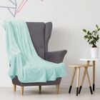 Плед «Этель корал» 1.5 сп Дамаск 150×200 см аквамарин,100% п/э, корал-флис 280 г/м² - Фото 1