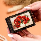 Шкатулка для украшений «Маки в вазе», 6×9 см, лаковая миниатюра - Фото 3