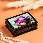 Шкатулка «Цветы», 7,5×10 см, лаковая миниатюра - фото 317979896