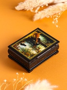 Шкатулка для украшений «Мишки», 7.5×10 см, лаковая миниатюра - Фото 3