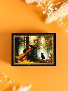 Шкатулка для украшений «Мишки», 7.5×10 см, лаковая миниатюра - Фото 4