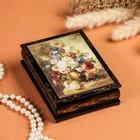 Шкатулка «Букет цветов», 10×14 см, лаковая миниатюра - фото 317979905