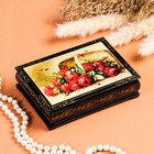 Шкатулка «Розы в корзинке», 10×14 см, лаковая миниатюра - фото 317979908