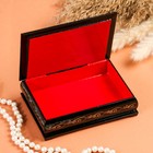 Шкатулка для украшений «Зимняя тройка коней», 10×14 см, лаковая миниатюра - Фото 2