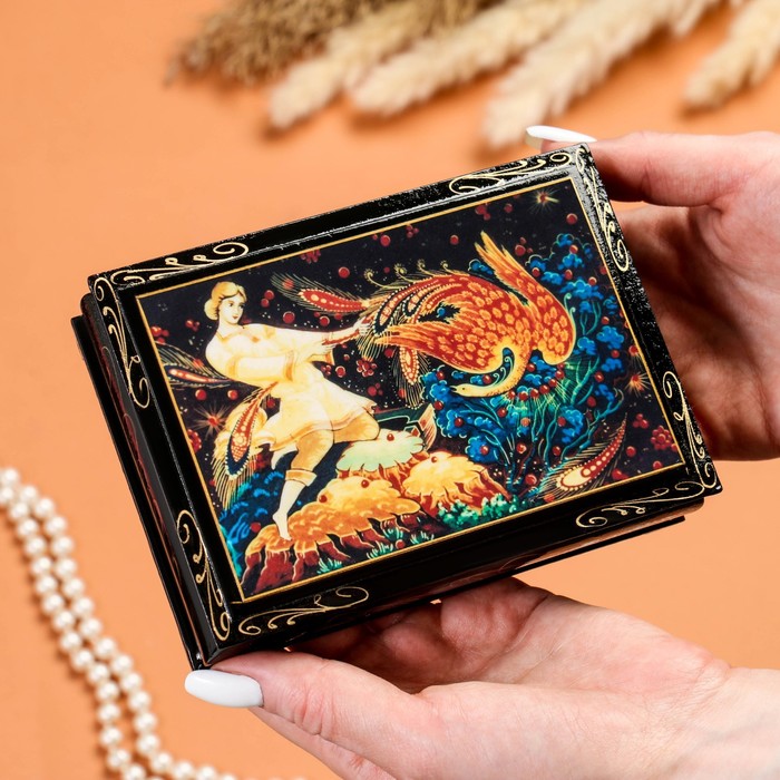 Шкатулка «Жар-Птица», 10×14 см, лаковая миниатюра - фото 1906859762