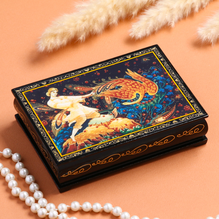 Шкатулка «Жар-Птица», 10×14 см, лаковая миниатюра - фото 1906859763