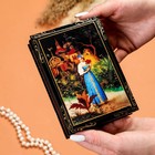 Шкатулка для украшений «Аленький цветочек», 10×14 см, лаковая миниатюра - Фото 3
