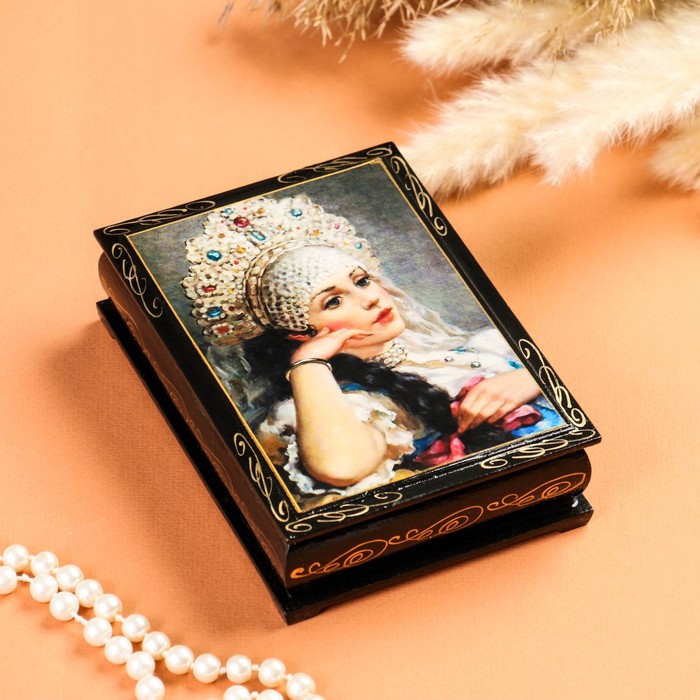Шкатулка «Царевна», 10×14 см, лаковая миниатюра - фото 1906859768