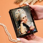 Шкатулка для украшений «Царевна», 10×14 см, лаковая миниатюра - Фото 3