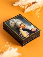 Шкатулка для украшений «Царевна», 10×14 см, лаковая миниатюра - Фото 4