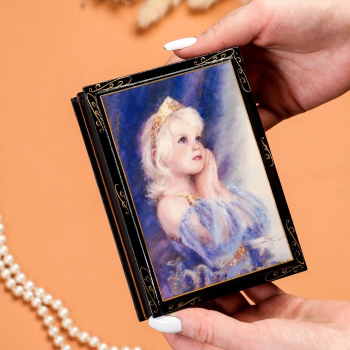 Шкатулка «Принцесса», 10×14 см, лаковая миниатюра - фото 1906859773