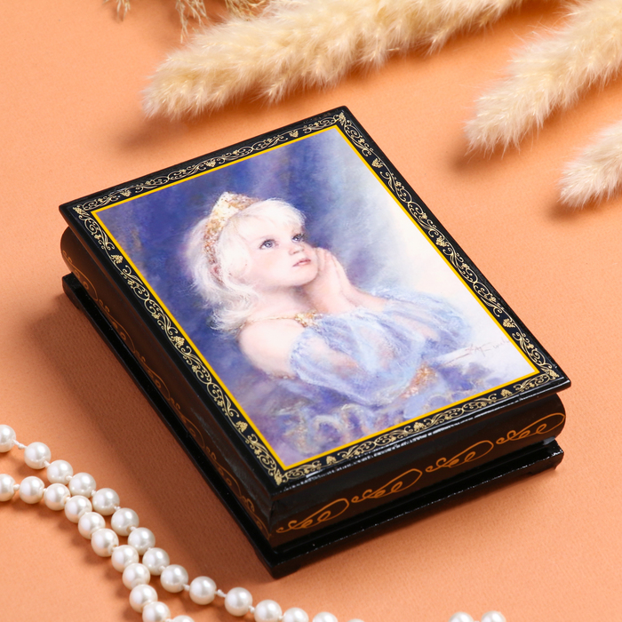Шкатулка «Принцесса», 10×14 см, лаковая миниатюра - фото 1927321532