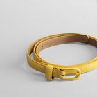 Ремень жен 02-01-06-01, 1,5*105*0,2см, 2стр, гладкий, пряжка в цвет ремня, желтый - Фото 2