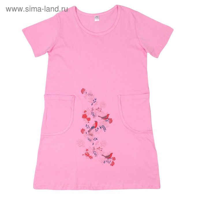 Платье женское, цвет розовый, принт МИКС, размер 50 - Фото 1