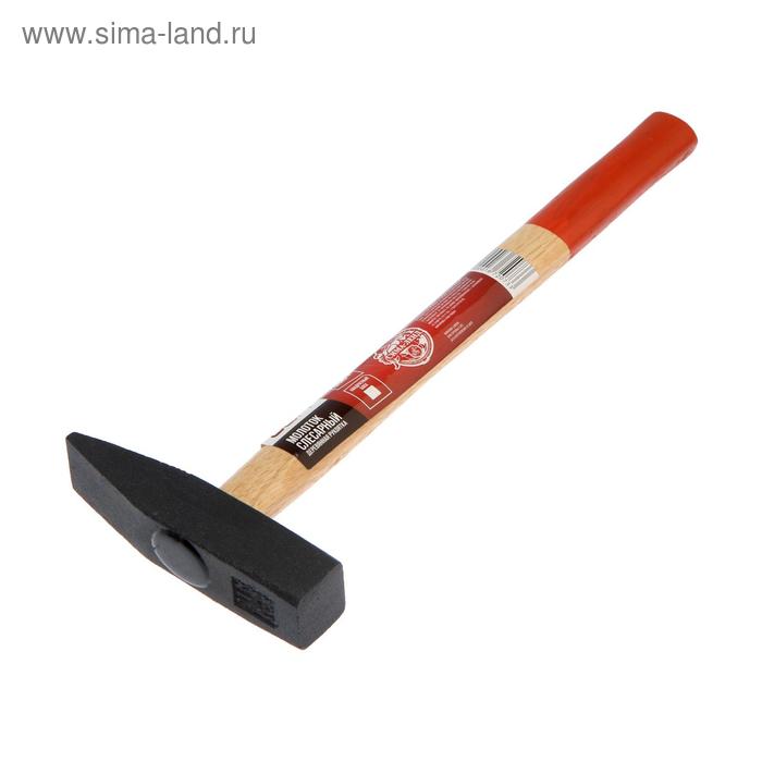 Молоток слесарный ЛОМ, квадратный боек, деревянная рукоятка, 500 г - Фото 1