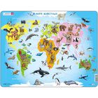 Пазл «Карта мира с животными», 28 деталей (A34) - фото 109082239