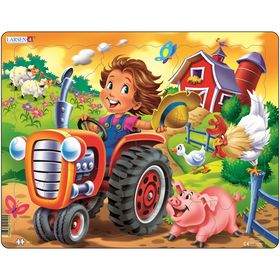 Пазл «Дети на ферме. Трактор», 15 деталей (BM7)