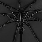 Зонт полуавтоматический, 3 сложения, R = 50 см, цвет чёрный - Фото 3