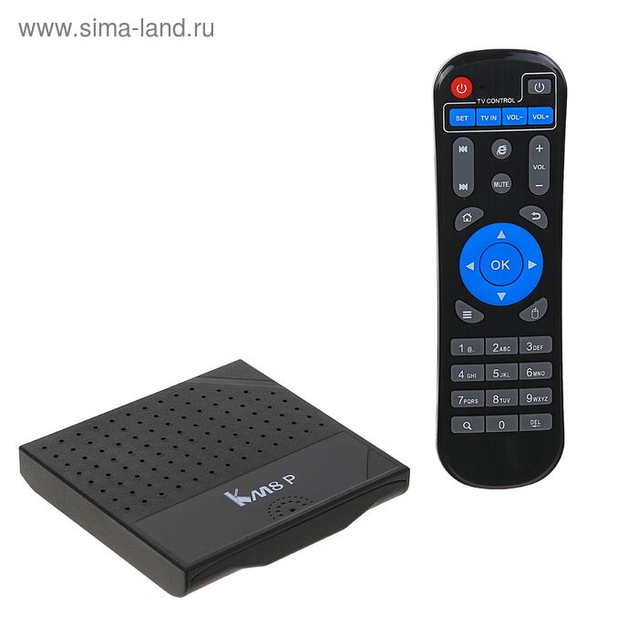 Приставка Смарт ТВ INVIN KM8P, Android, 4K, Wi-Fi, HDMI-кабель, черная - Фото 1